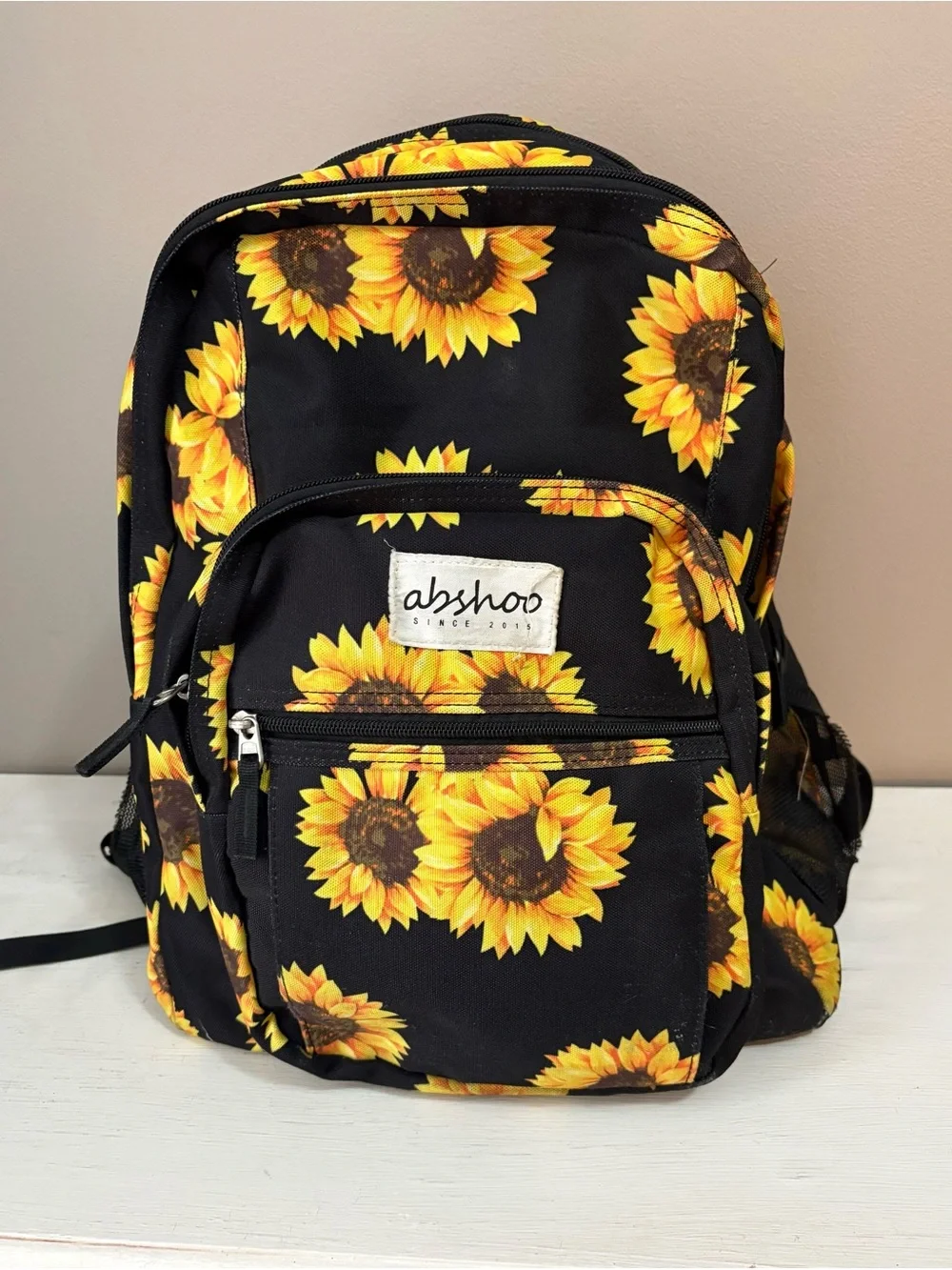 Abshoo Black Kids Backpack with Sunflower Print